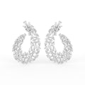 18K Floral Diamond Hoop Earrings — TOP