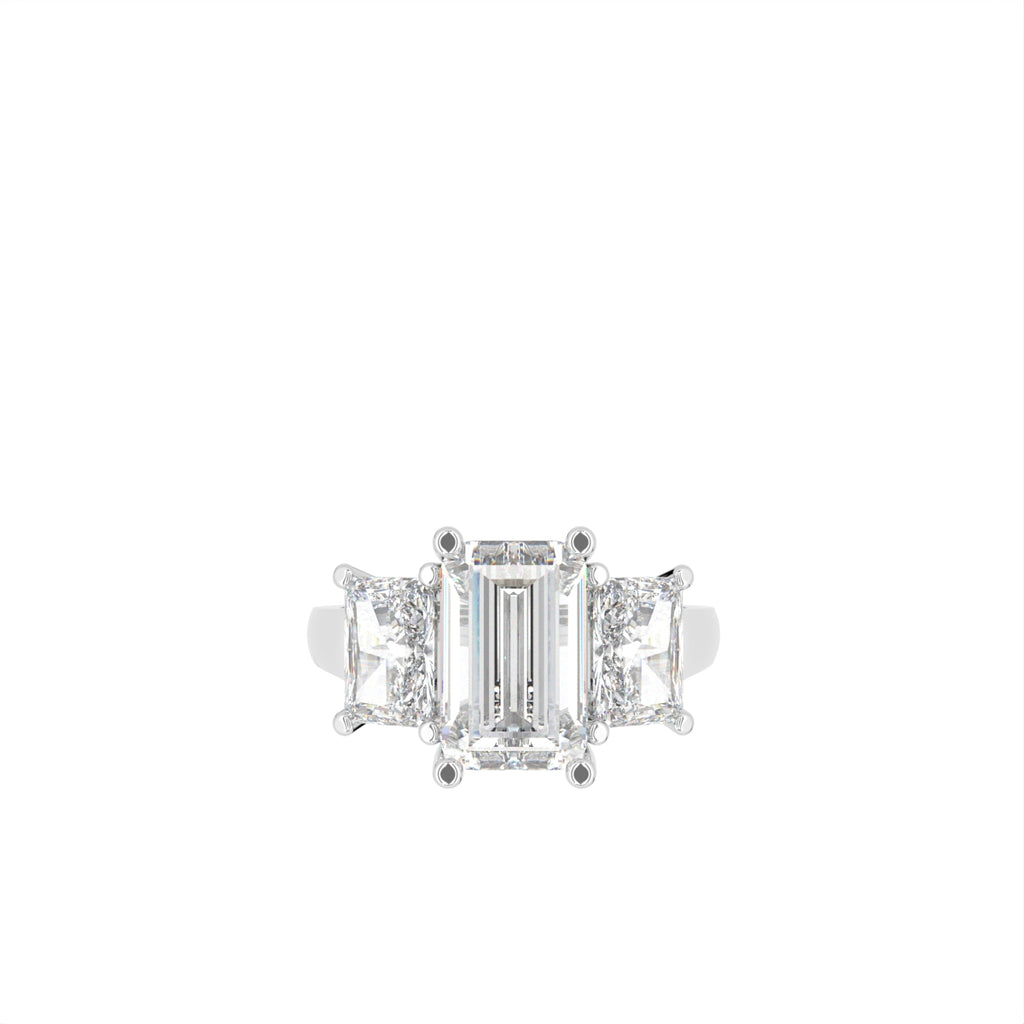 18K Trilogy Diamond Engagement Ring — TOP