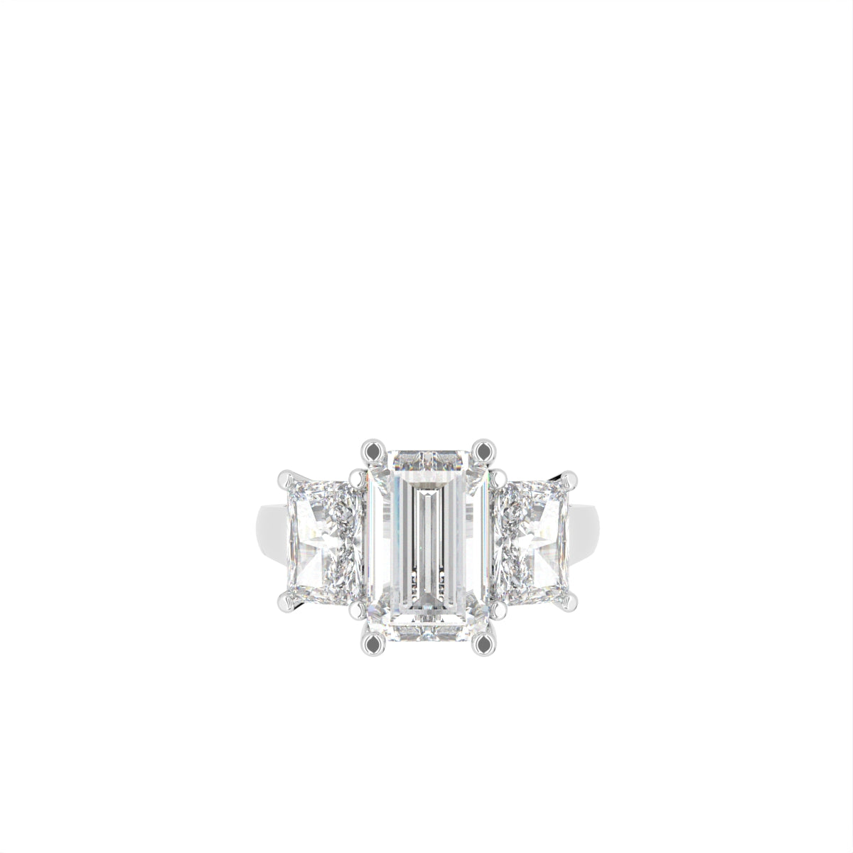 18K Trilogy Diamond Engagement Ring — TOP