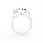 18K Bespoke Round Diamond Halo Ring — FRONT