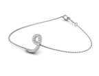 18K White Gold Arabic Alphabet Round Diamond Bracelet — 3D VIEW