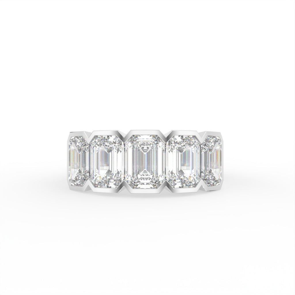 Sterling Silver Emerald Diamond Ring — TOP
