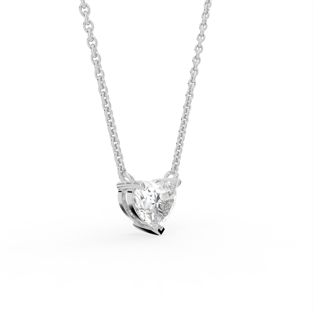 18K Solitaire Diamond Pendant — 3D VIEW