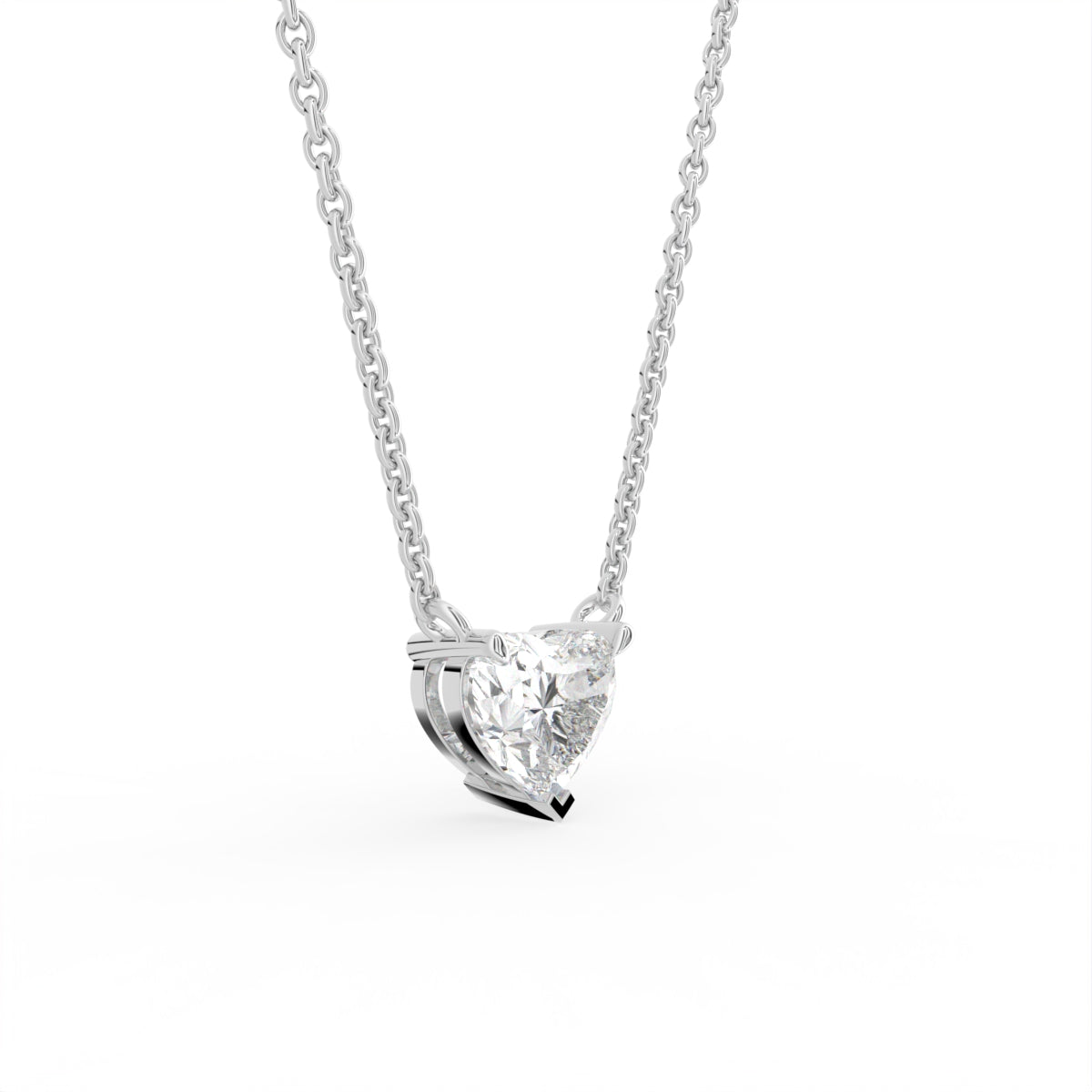 18K Solitaire Diamond Pendant — 3D VIEW