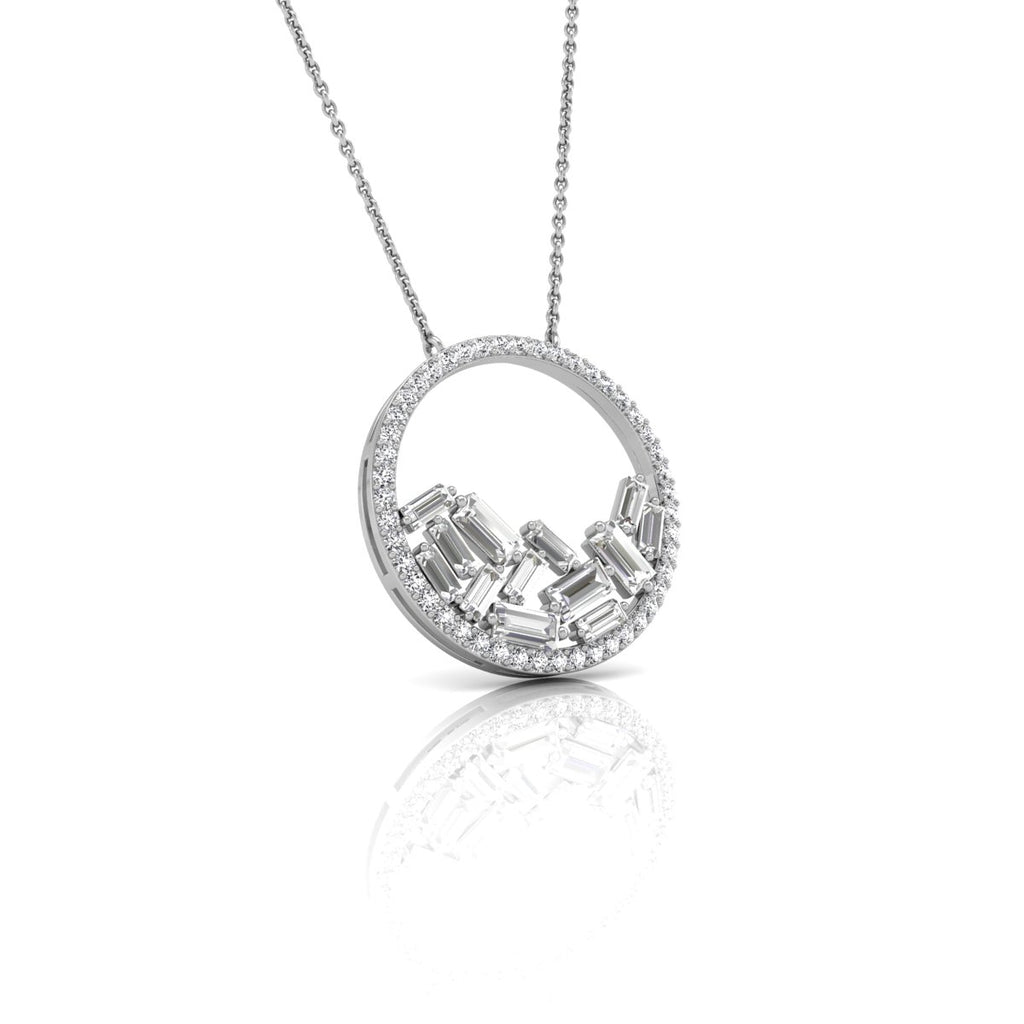18K Bespoke Baguette Diamond Pendant — RIGHT
