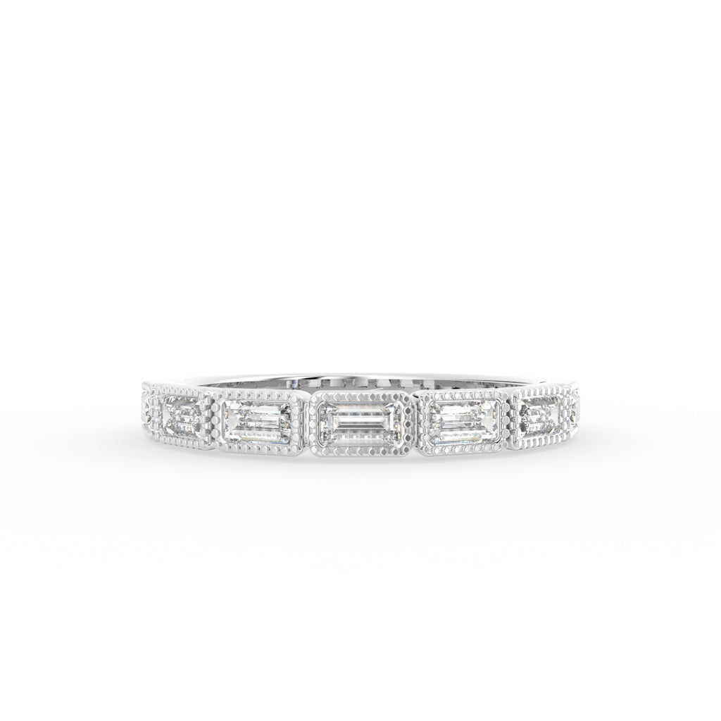 18K Yellow Gold Baguette Eternity Diamond Ring — TOP