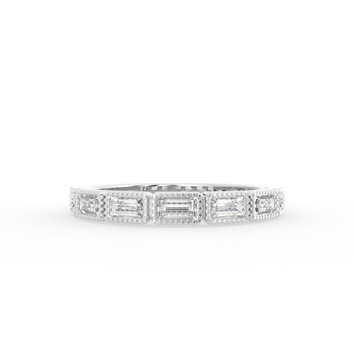 18K Yellow Gold Baguette Eternity Diamond Ring — TOP