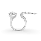 18K Bespoke Pear and Wing Diamond Ring — FRONT