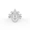 18K Halo Pear Diamond Engagement Ring — TOP