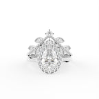 18K Halo Pear Diamond Engagement Ring — TOP