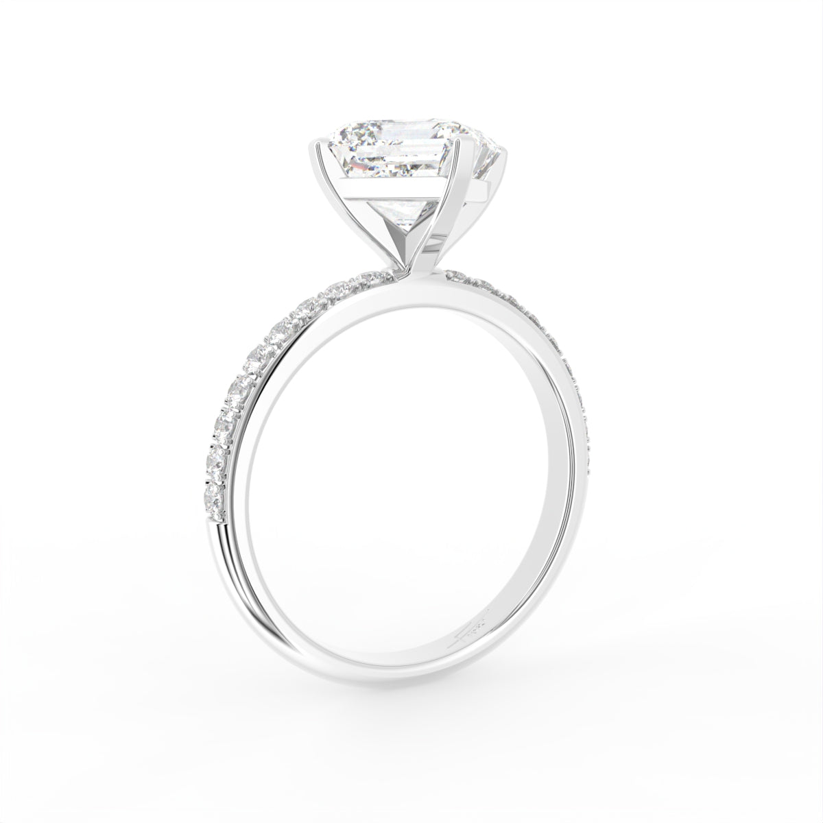 18K Asscher Diamond Ring — 3D VIEW