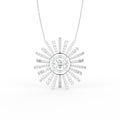 18K Sunburst Diamond Pendant — FRONT