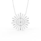 18K Sunburst Diamond Pendant — FRONT