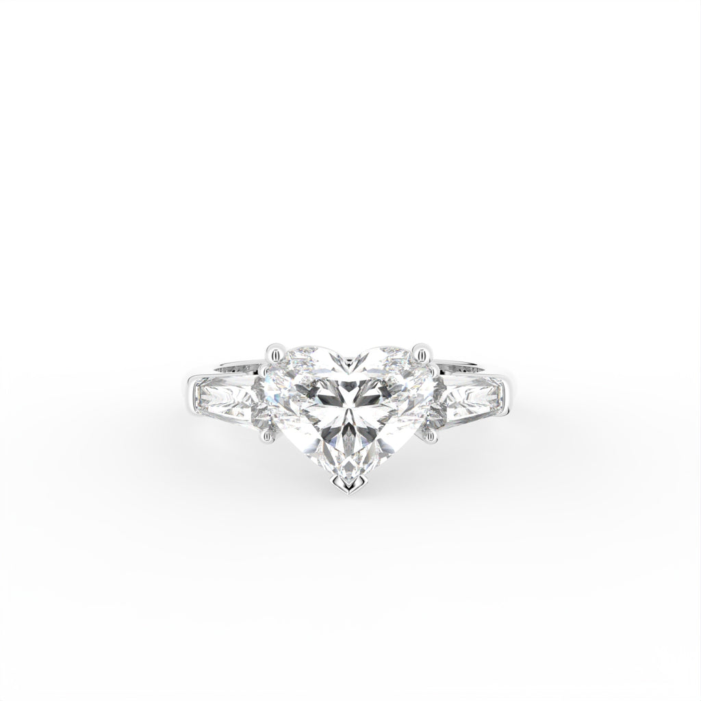 18K Trilogy Heart Diamond Ring — TOP