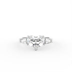 18K Trilogy Heart Diamond Ring — TOP