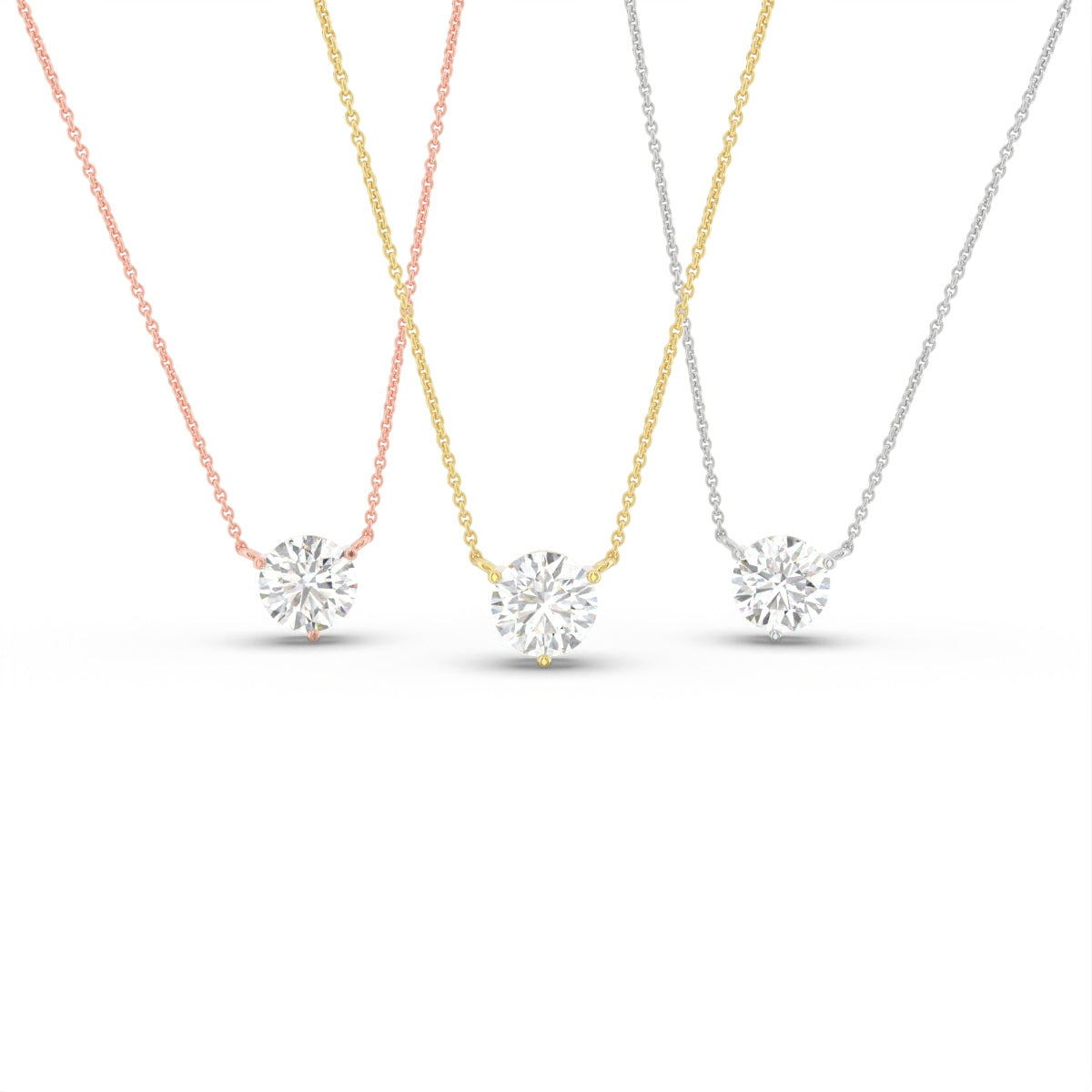 vimg:FJ6933|vimg:FJ6934|18K Yellow Gold Solitaire Round Diamond Pendant — 3 COLOR