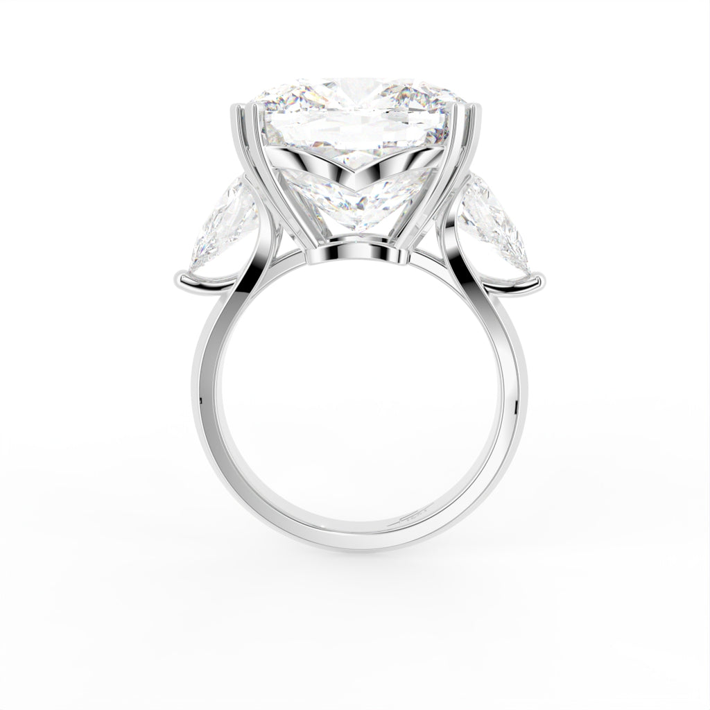 18K Solitaire Cushion Diamond Ring — FRONT