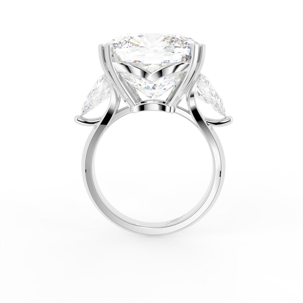 18K Solitaire Cushion Diamond Ring — FRONT