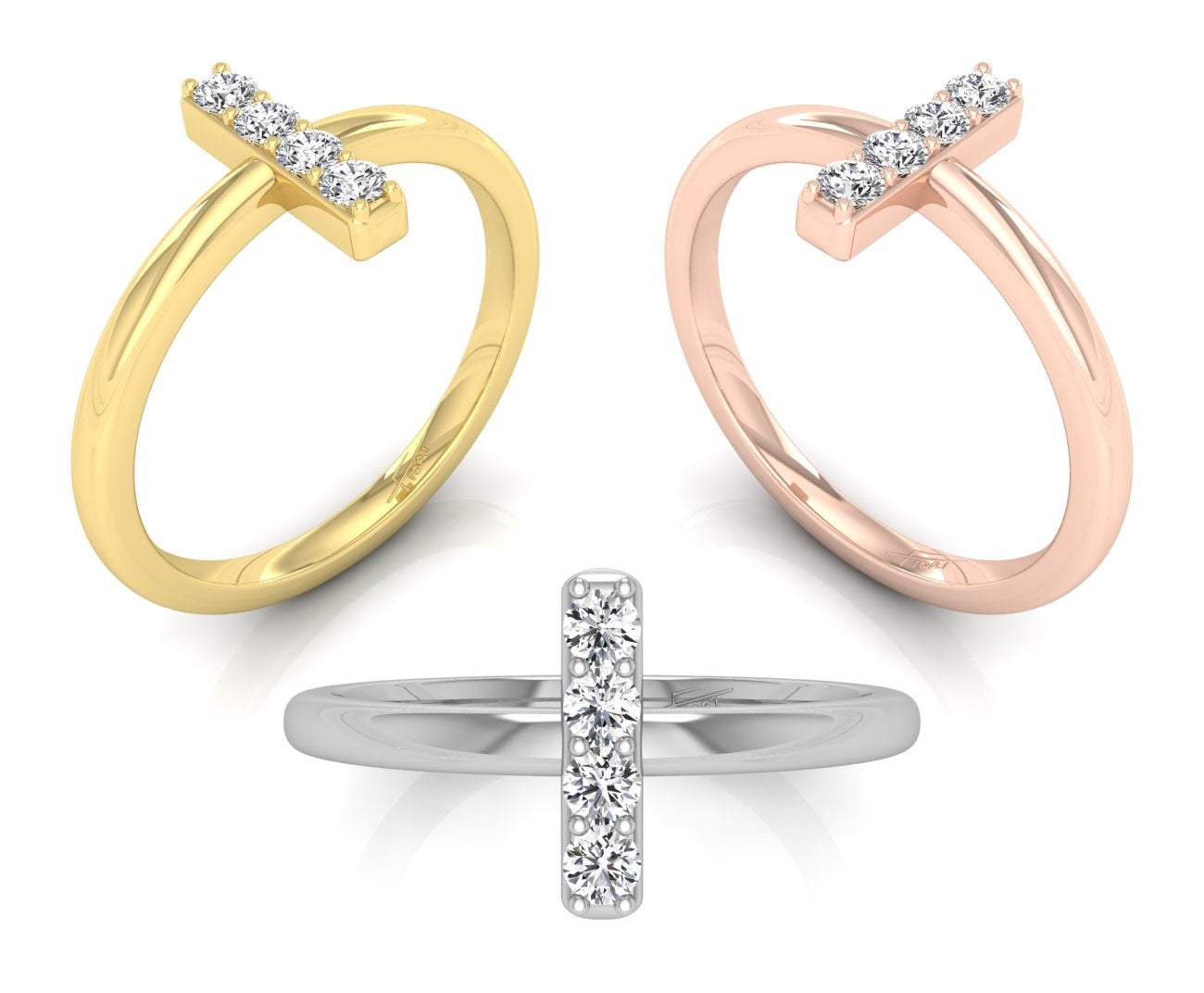 18K Pave Diamond Band Ring — 3 COLOR