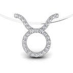 vimg:FJ1249|vimg:FJ2491|18K White Gold Zodiac Round Diamond Pendant — FRONT