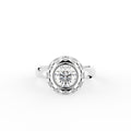 18K Halo Round Diamond Solitaire Ring — TOP