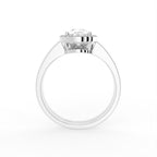 18K Halo Pear Diamond Engagement Ring — FRONT