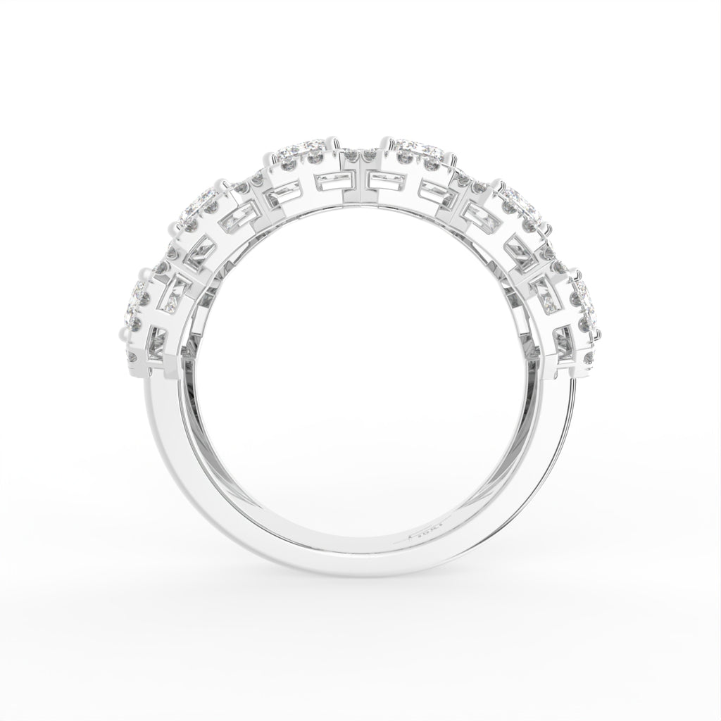 18K Emerald Cut Eternity Diamond Ring — FRONT