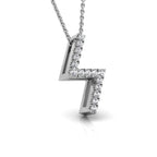 18K White Gold Sowilo Viking Round Diamond Pendant — RIGHT