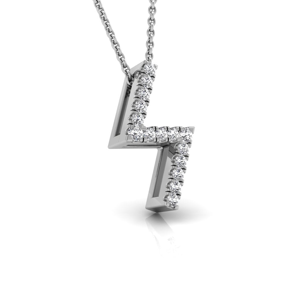 18K White Gold Sowilo Viking Round Diamond Pendant — RIGHT