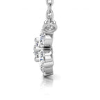 18K Floral Flower Round Diamond Pendant — RIGHT