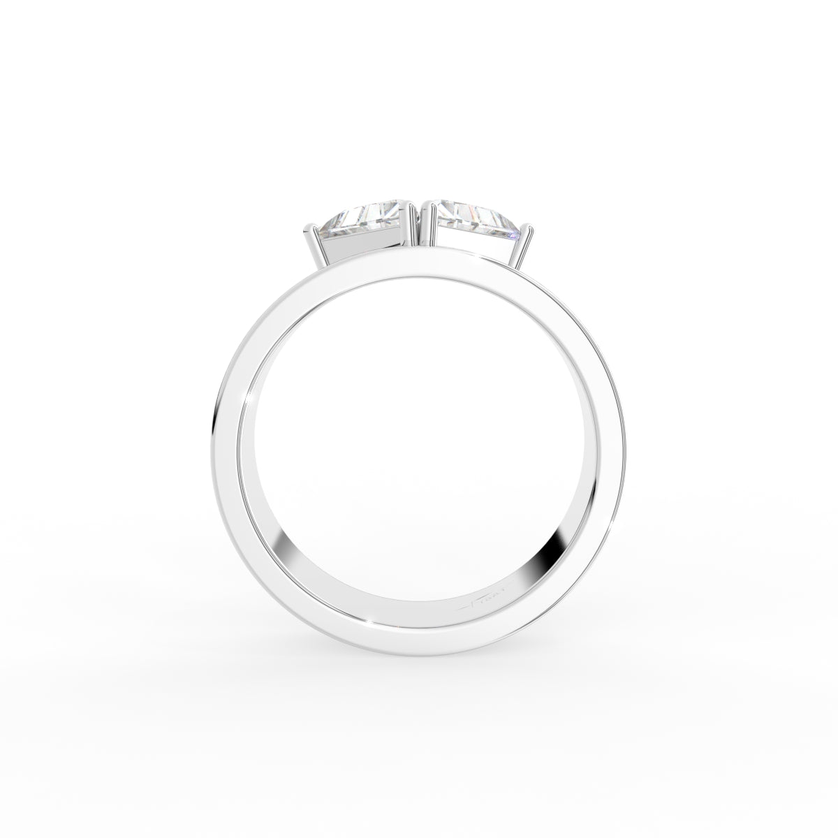 18K Bespoke Triangle Diamond Ring — FRONT