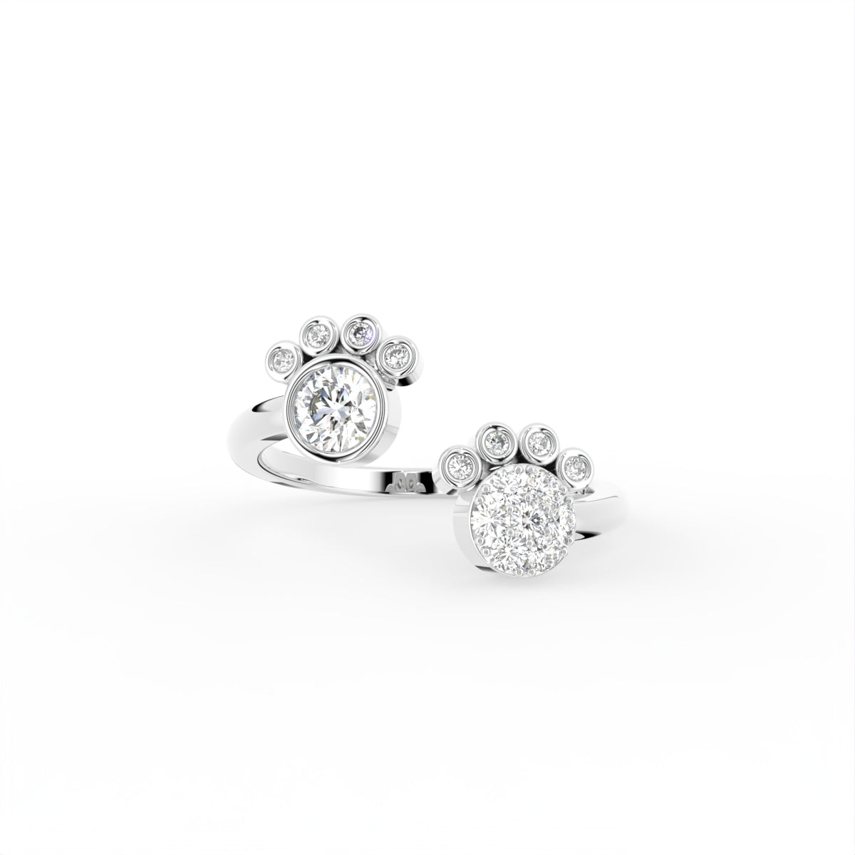 18K Bespoke Cluster Diamond Ring — TOP