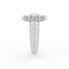 18K Floral Halo Diamond Ring — SIDE