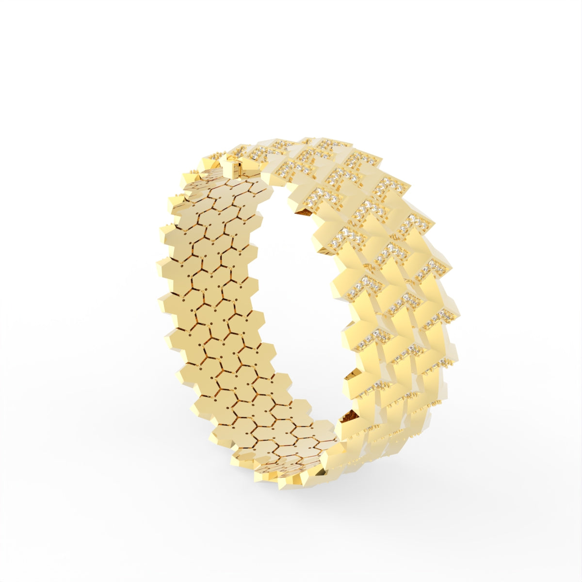 Sterling Silver Diamond Bracelet — 3D / RIGHT