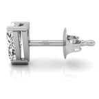 18K Triangle Solitaire Diamond Earrings — SIDE VIEW