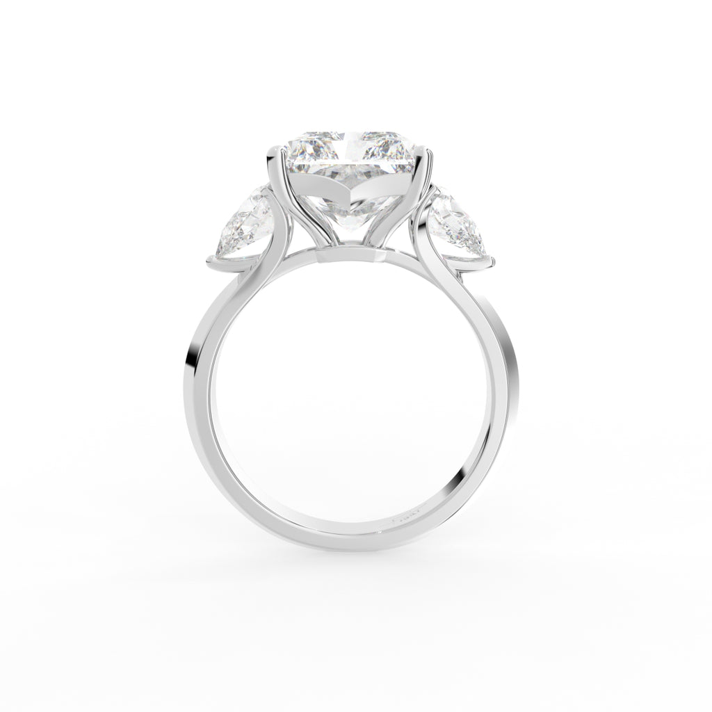 18K Solitaire Radiant Diamond Engagement Ring — FRONT