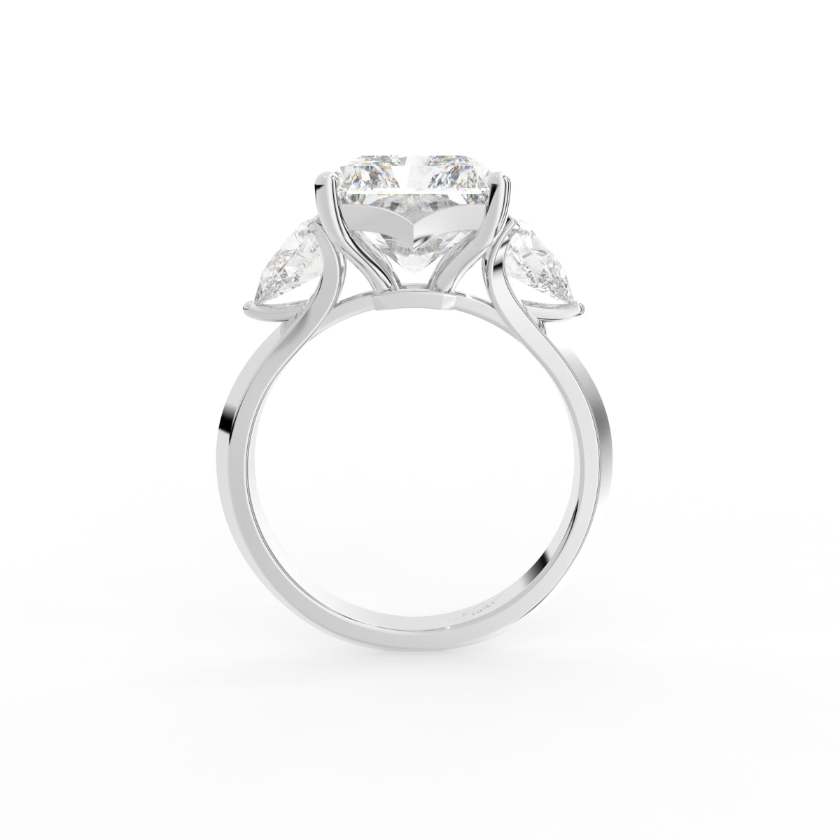 18K Solitaire Radiant Diamond Engagement Ring — FRONT