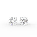 18K Round Solitaire Diamond Earrings — TOP