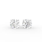 18K Round Solitaire Diamond Earrings — TOP