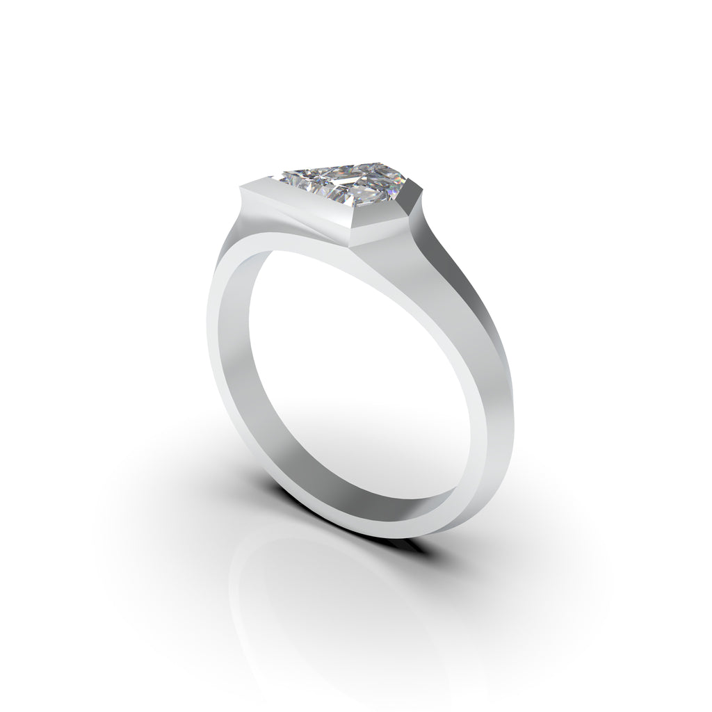 18K Bespoke Geometric Diamond Ring — 3D VIEW