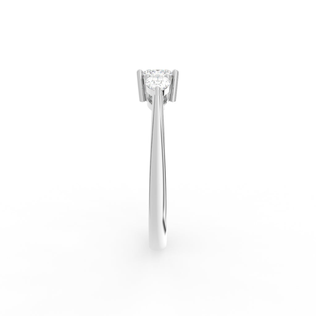 18K Trilogy Diamond Ring — SIDE