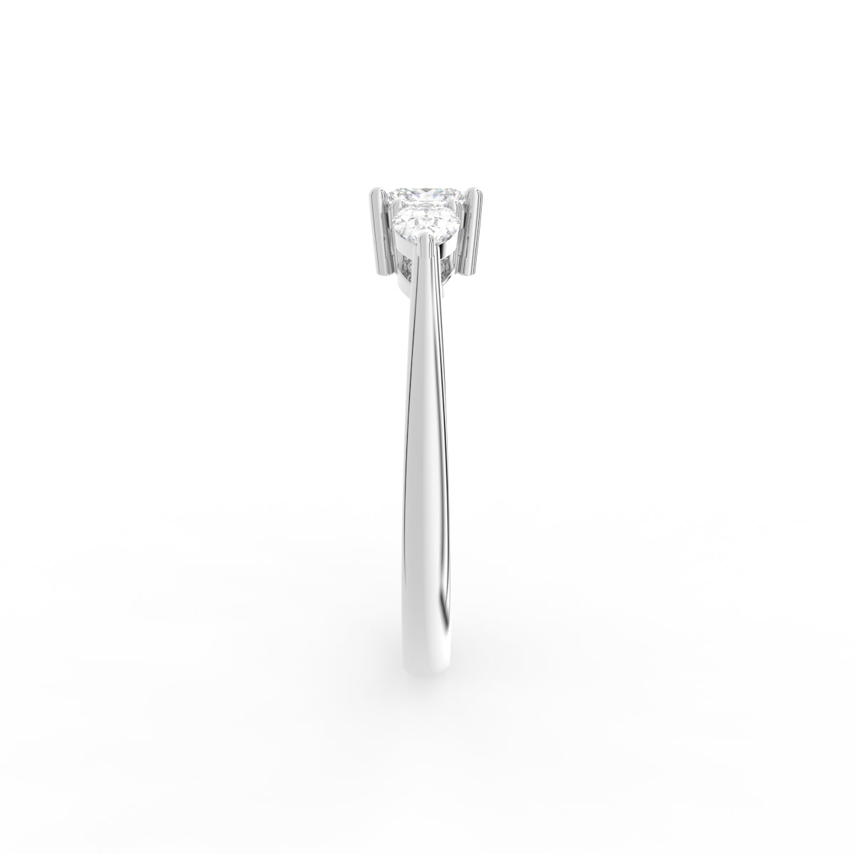 18K Trilogy Diamond Ring — SIDE