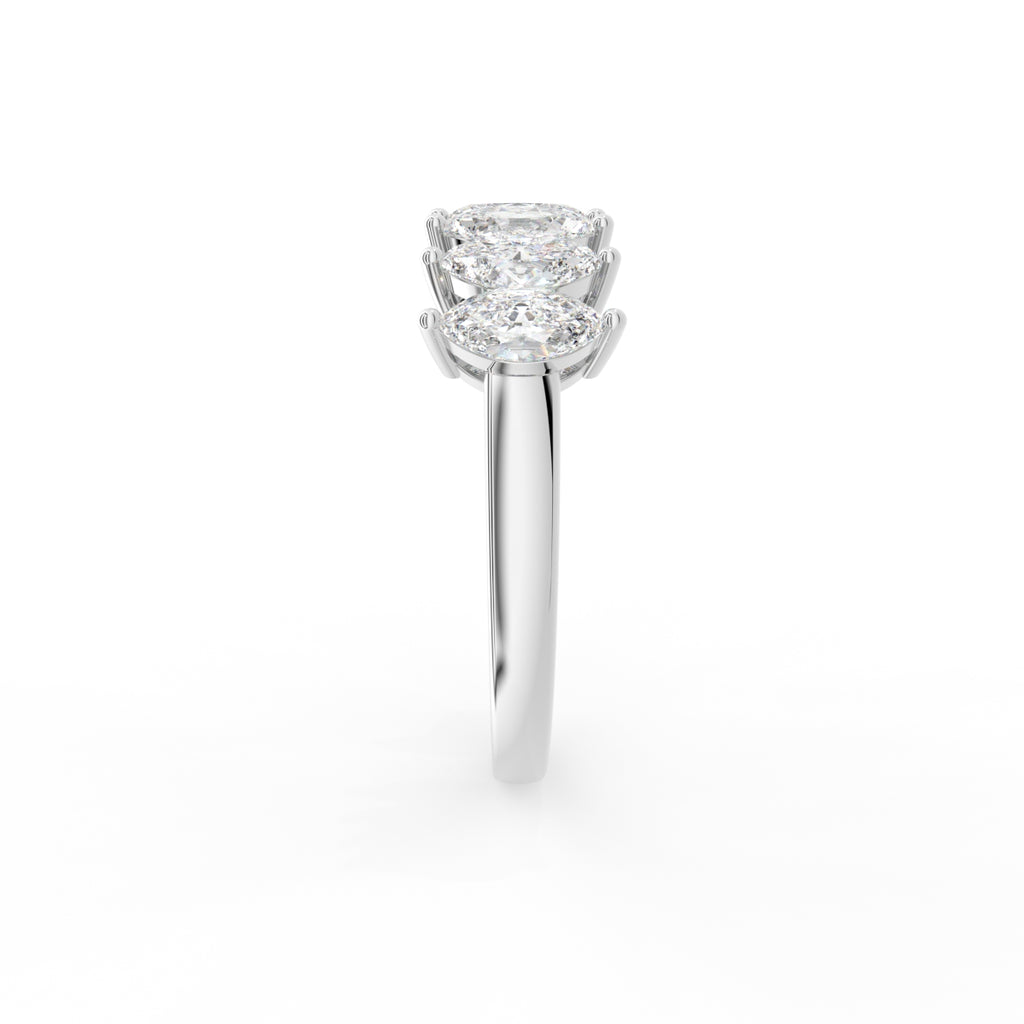 18K White Gold Bespoke Marquise Diamond Ring — SIDE