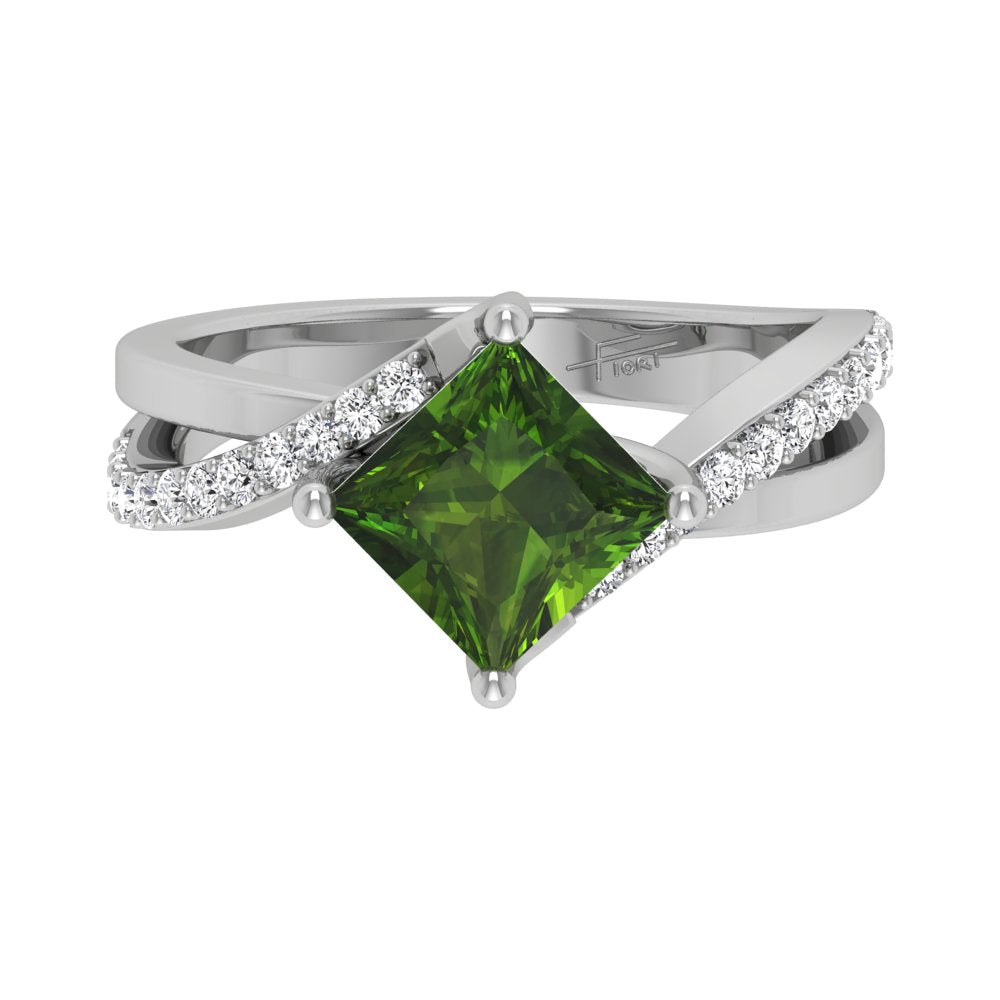 vimg:FJ1359|18K Princess Diamond Solitaire Engagement Ring — TOP