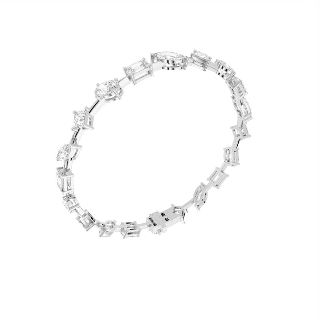 vimg:FJ5800|vimg:FJ5796|18K White Gold Emerald Diamond Bracelet — 3D VIEW