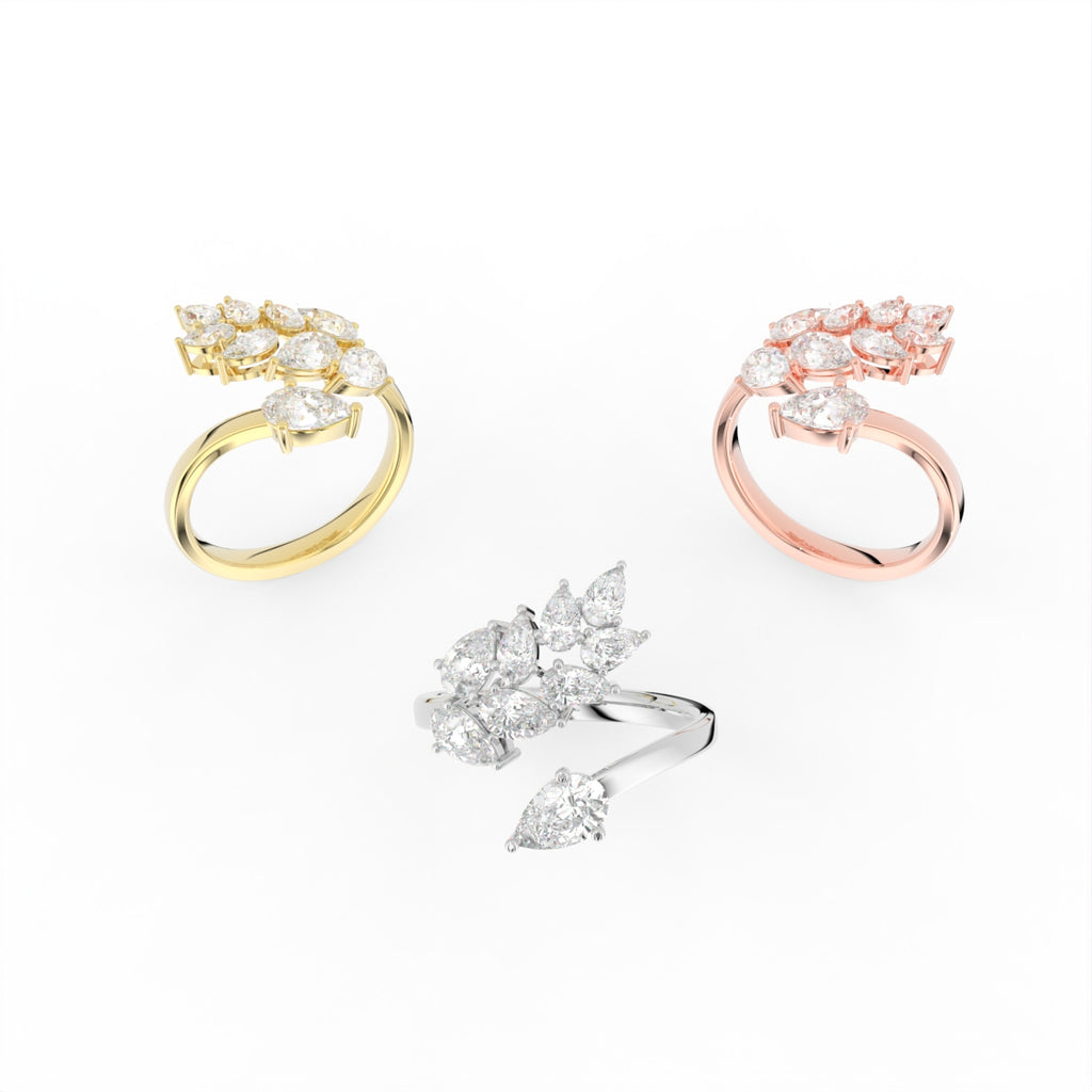 Sterling Silver Diamond Ring — 3 COLOR