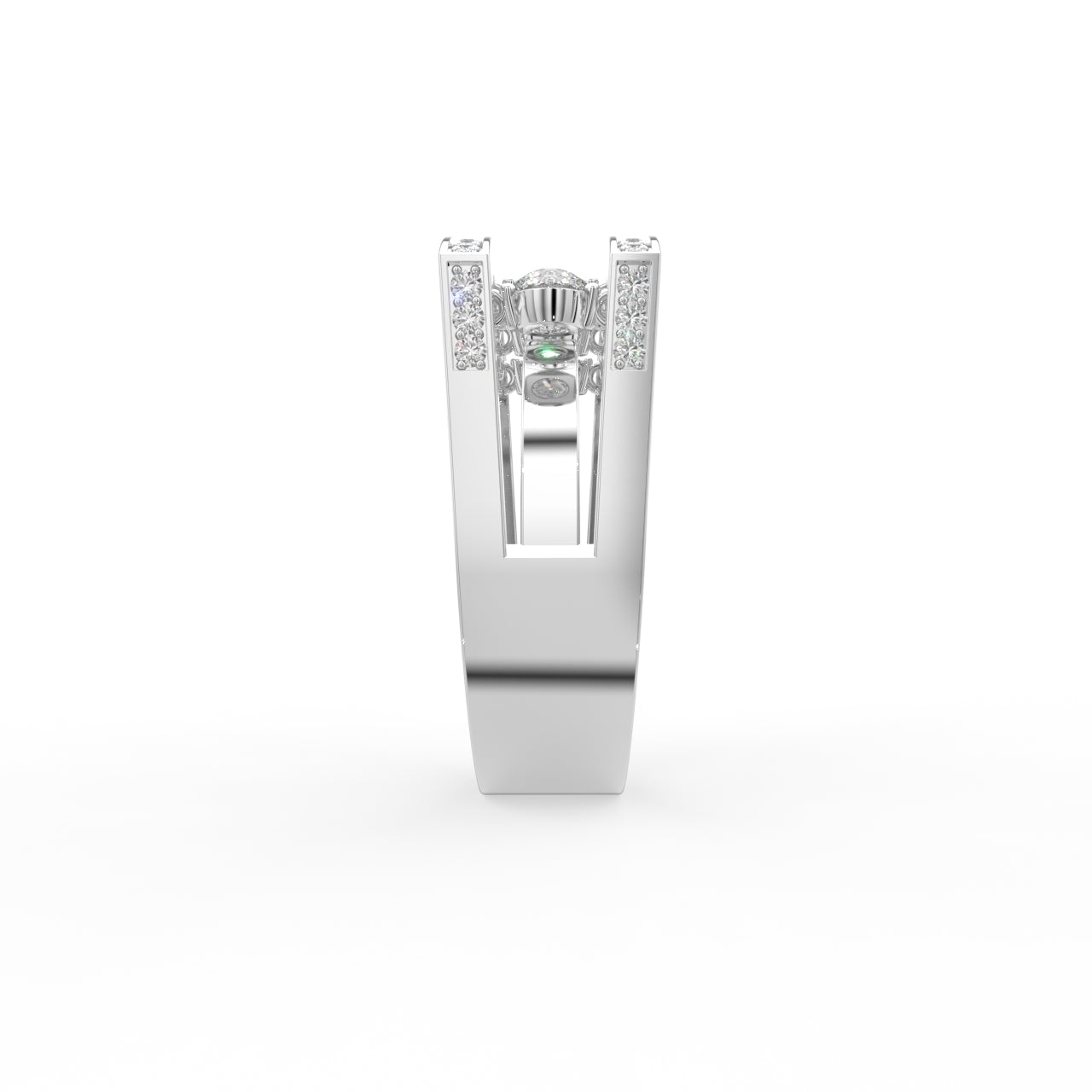 18K Rose Gold Bespoke Round Diamond Ring — SIDE
