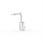 18K Heart Solitaire Diamond Drop Earrings — SIDE VIEW