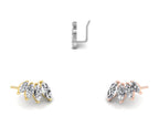 14K Yellow Gold Halo Bespoke Diamond Earrings — 3 COLOR