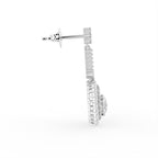 18K Drop Pear Halo Diamond Earrings — SIDE VIEW